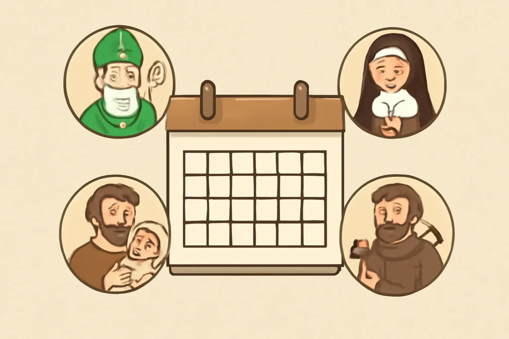calendário santos católicos