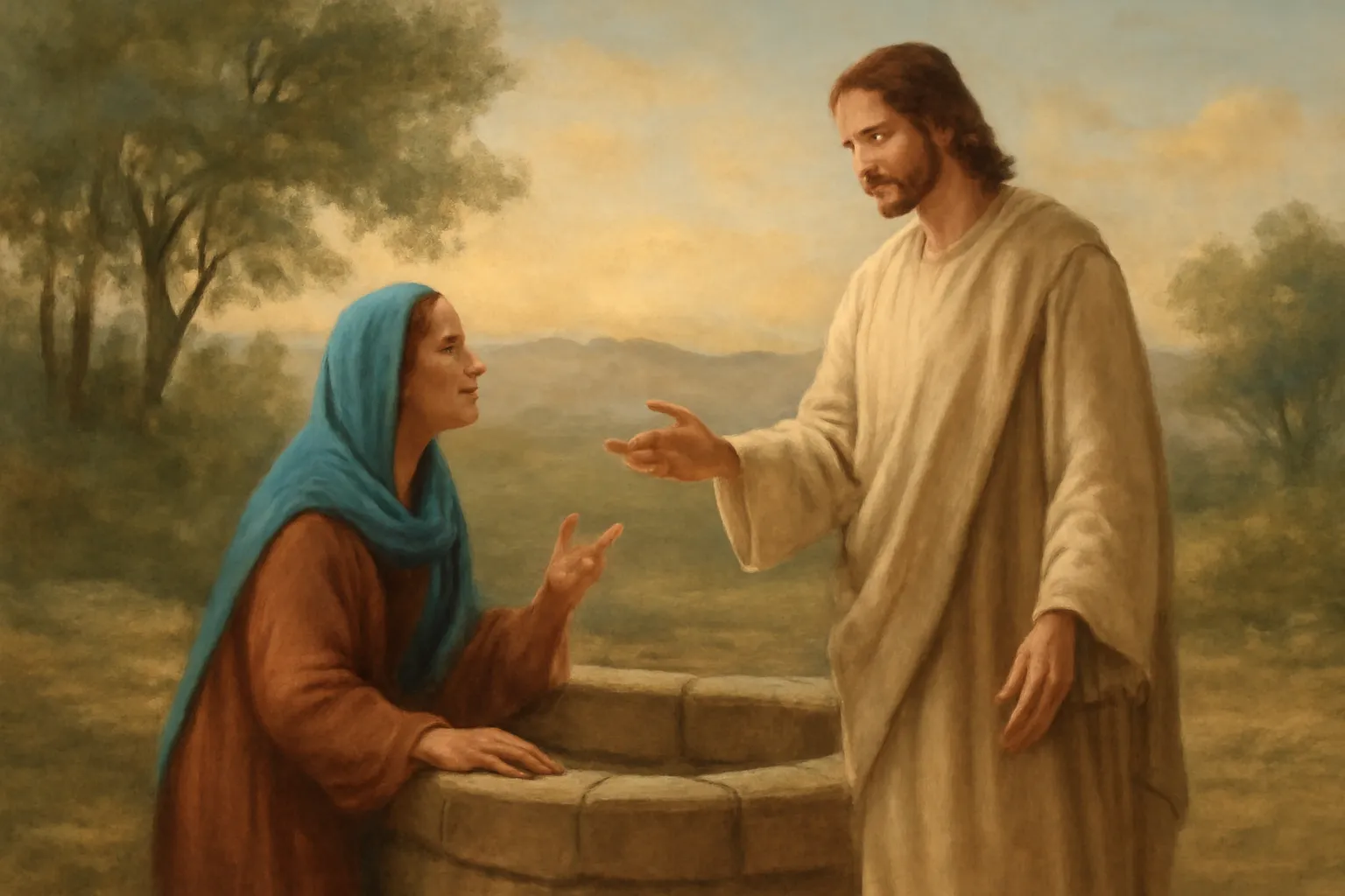 mulher no poço com jesus